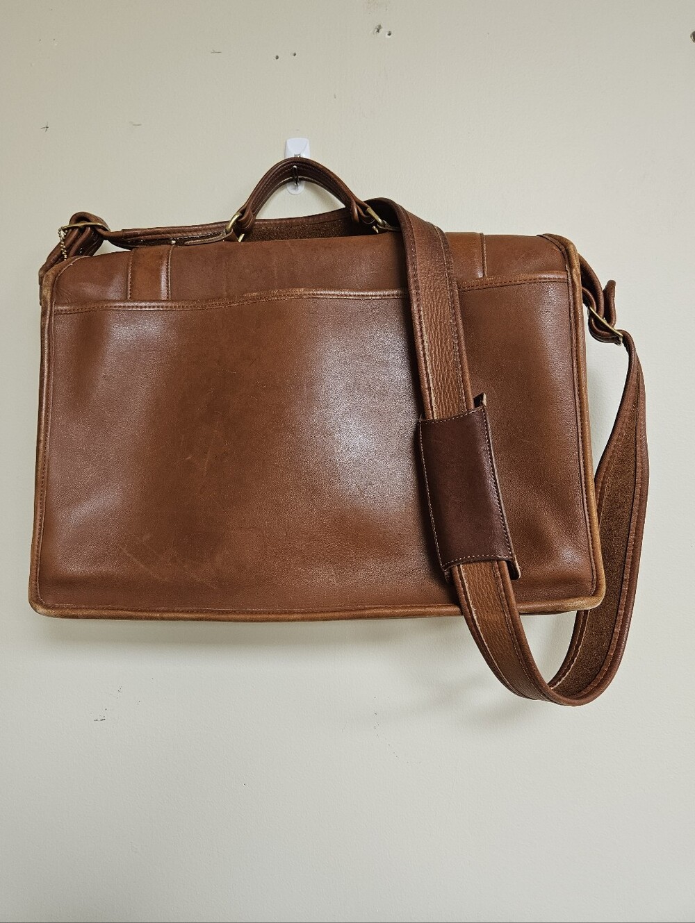 VTG COACH Bag Briefcase Business Men's Leather 5274 Essex Brief Cognac Brown - Picture 4 of 16